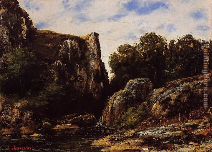 A Waterfall in the Jura painting - Gustave Courbet A Waterfall in the Jura art painting